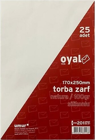 Oyal Torba Zarf Silikonlu Formula 100 Gr. 25'Lİ 17 X 25