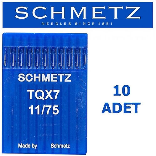 Schmetz TQX7 Uzun Düğme Makinesi İğnesi 11/75 Numara