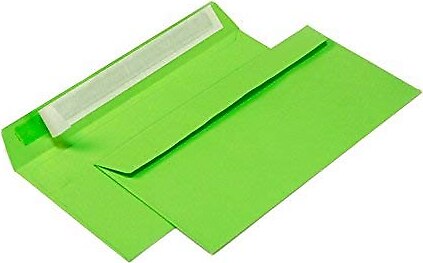Zarf DIN uzun C6/5 114 x 229 mm yeşil 120 g/m2, penceresiz basınca duyarlı yapışkan (madde: 208 A)
