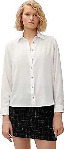 Koton Kadın Klasik Yaka Uzun Kollu Gömlek, Kırık Beyaz (001), 40