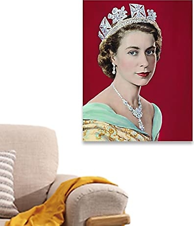 Yeeda Kraliçe Elizabeth II Portre Poster, Güzel Majesty Kraliçesi Elizabeth II Portre Posteri Modern Duvar Sanatı Ev Dekoru Anma Resmi