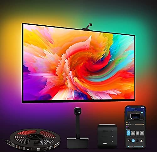 Govee TV LED arka plan aydınlatması, DreamView T1 WiFi TV arka plan  aydınlatması, 75-85 inç TV ve PC için kameralı, RGBIC LED şerit Alexa ve  Google Assistant ile uyumlu, uygulama kontrolü Fiyatları