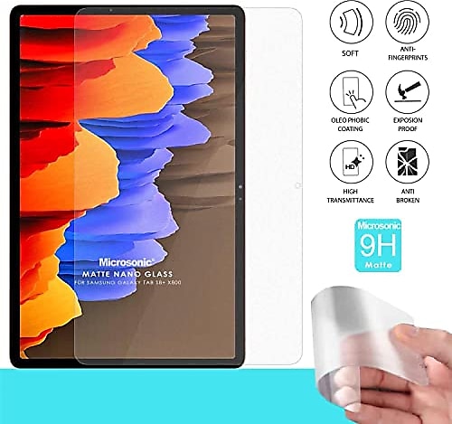 Microsonic Samsung Galaxy Tab S8 Plus X800 Matte Nano Glass Cam Ekran Koruyucu