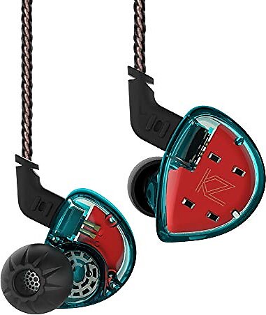 KZ ES4 Kulaklık Çift Sürücü Kulak İçi Kulaklıklar Yinyoo KZ Kulaklıklar Hifi Stereo Derin Bas Kulaklıklar Koşu, Jogging, Yürüyüş için Hibrit Sürücülü (Mavi Mikrofon yok)