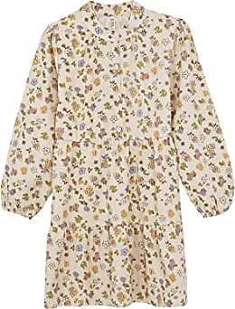 DeFacto Kız Çocuk Çiçek Desenli Uzun Kollu Muslin Elbise, 11-12 Yaş