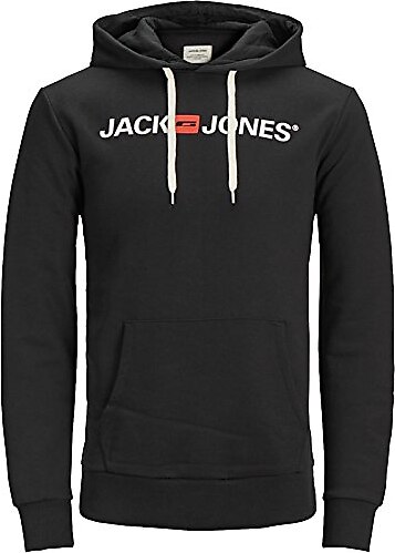 Jack Jones Sweat Hood Corp Old Logo 12137054-BLK