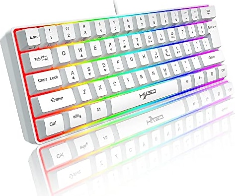 %60 Kablolu RGB Oyun Klavyesi, 61 Tuşlu 11 Renk RGB Arkadan Aydınlatmalı Taşınabilir Mini Kompakt, A