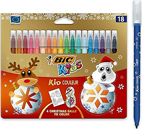 BIC Kids Kid Couleur Keçeli Kalem 18 Renk Yılbaşı Özel Serisi