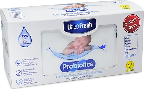 Deep Fresh Probiyotik 40 Yaprak 3'lü Islak Mendil