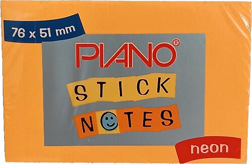 Piano 76x51mm Yapışkanlı Post-İt Neon Turuncu