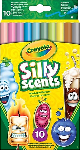 Crayola Silly Scents Fine Line Washable Markers Assorted Colors 10/Pkg 