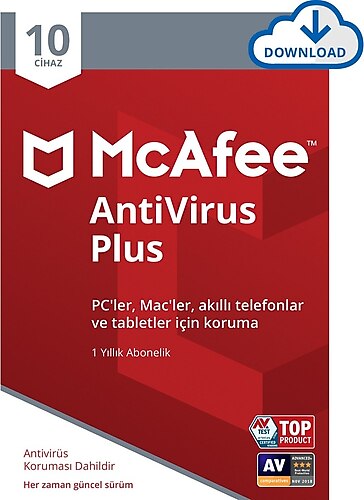 McAfee AntiVirus Plus 10 Cihaz Windows, iOS ve Android
