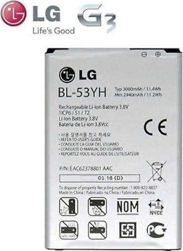 LG G3 BATARYA PİL ORJİNAL BL-53YH Özellikleri ve En Ucuzu
