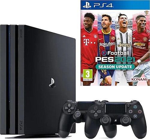 Sony Playstation 4 Pro 1 TB Oyun Konsolu + 2 Kol + Pes 2021 Season Update (İthalatçı Garantili)