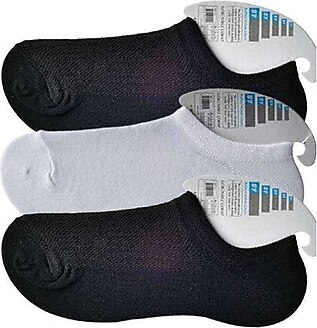 Siyah ve Beyaz Erkek Görünmez Çorap 3 çift