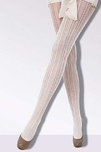 Daymod Kadın Marry Micro File Desenli Külotlu Çorap sarap