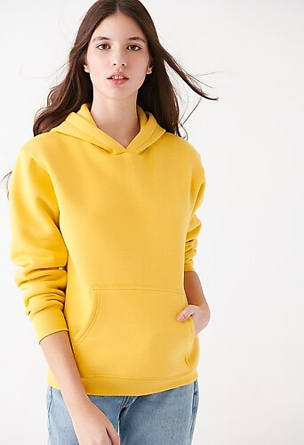 Mavi - Kapüşonlu Sarı Basic Sweatshirt 167299-71339 Sarı