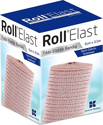 Roll Elast Tıbbi Elastik Bandaj 6 CM x 3.5 M Ten Rengi