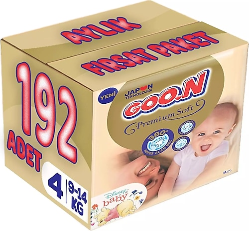 Goon Premium Soft 4 Beden 192'li Bebek Bezi