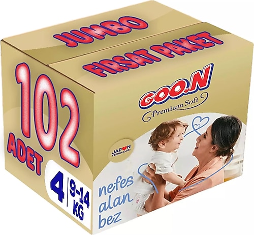 Goon Premium Soft 4 Beden 102'li Bebek Bezi