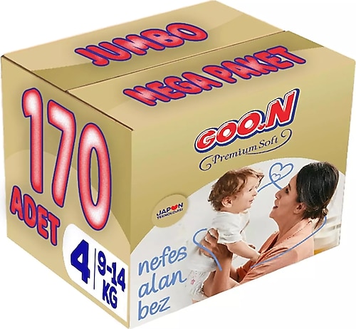 Goon Premium Soft 4 Numara 170'li Bebek Bezi