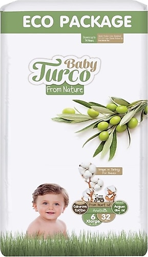 Baby Turco Doğadan 6 Numara X Large 32'li Bebek Bezi