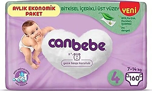 Canbebe 4 Numara Maxi 40 Adet 4'lü Paket Bebek Bezi