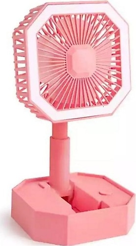 Xtrıke Me Şarjlı Taşınabilir Işıklı Mini Katlanır Usbli Masa Üstü Ev-Ofis Mini Fan YK-3308 - Beyaz