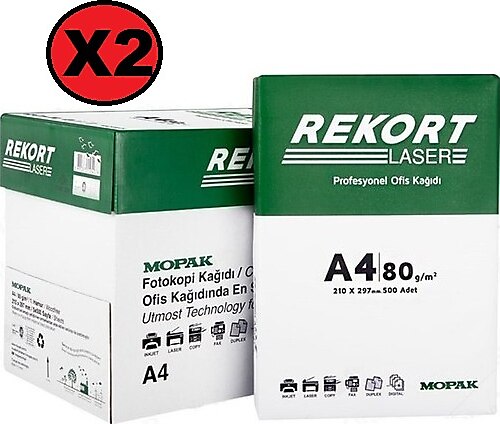 Mopak Rekort A4 80 gr 1000 Yaprak 2'li Paket Fotokopi Kağıdı