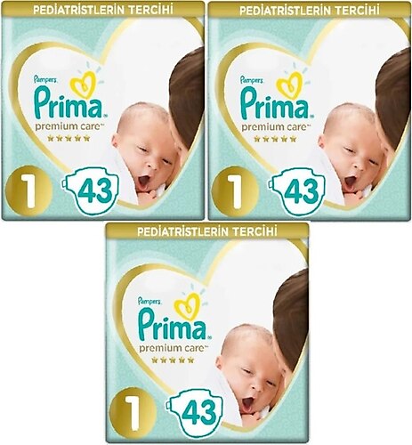 Prima Premium Care 1 Numara Yenidoğan 43'lü 3 Paket Bebek Bezi
