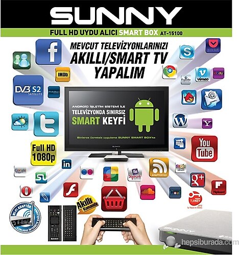 Sunny AT 15100 Smart Box Android Uydu Alıcısı