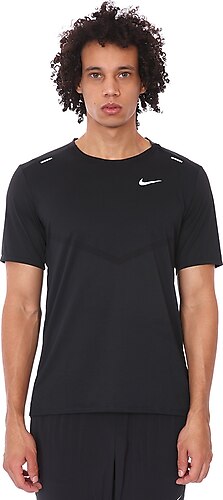 Nike M Nk Df Rise 365 Ss Erkek Siyah Koşu Tişört CZ9184-013 2XL