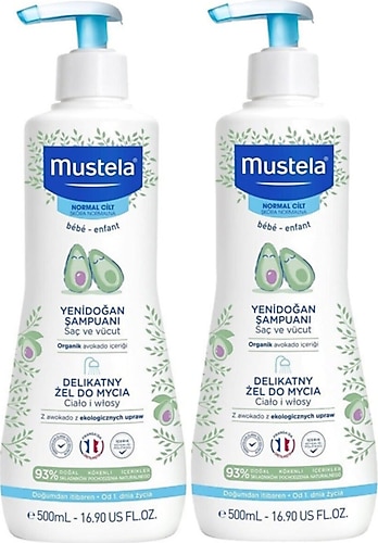 Mustela Gentle Cleansing Gel Yenidoğan Şampuanı 2'li 500 ml