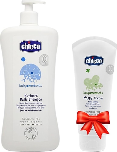 Chicco Baby Moments Bebek Saç ve Vücut Şampuanı 750 ML + Moments Pişik Önleyici Krem 100 ML