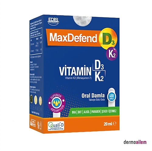 MaxDefend Vitamin D3K2 Oral 20 ml Damla