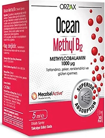 Ocean Methyl B12 1000 mcg Dilaltı Sprey 5 ml