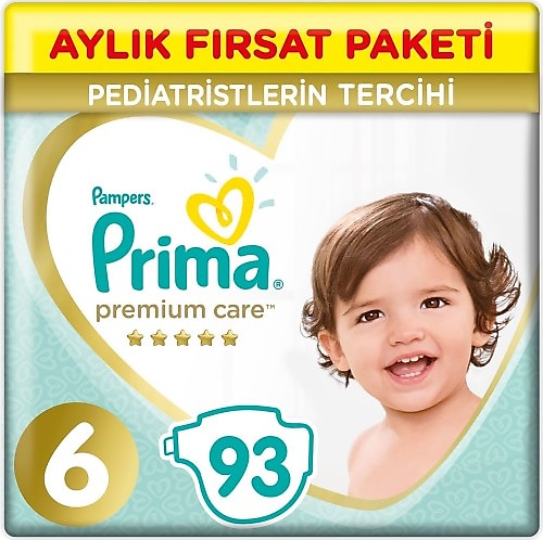 Prima Premium Care 6 Numara Extra Large 93'lü 2 Paket Bebek Bezi